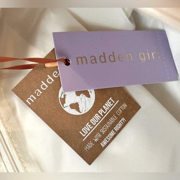 Brown & Cream Madden Girl LG Tote Shoulder Bag With Zipper Pouch NEW! FIRM! - Picture 4 of 5